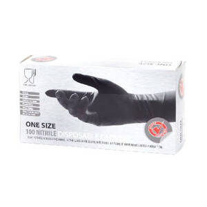 Rękawiczki Rękawice Nitrylowe bezpudrowe uniwersalne 100 sztuk CZARNE MOCNE