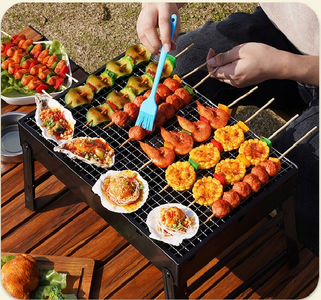 GRILL OGRODOWY TURYSTYCZNY SKŁADANY PRZENOŚNY WALIZKA KEMPING WĘGLOWY 35X27