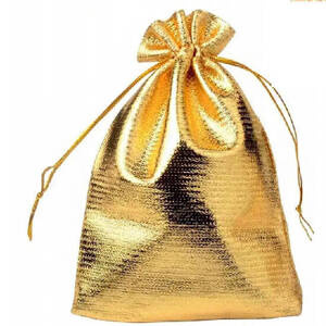 Woreczek metaliczny do pakowania prezentów ZŁOTY 9x6 cm