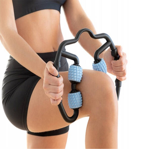 MASAŻER DO CIAŁA RĘCZNY ROLLER MASAŻER 4x ROLKI MASAŻU MIĘŚNI CIAŁA FIZJO