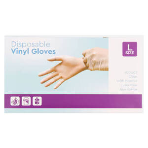 Rękawice winylowe rozmiar L 100 sztuk